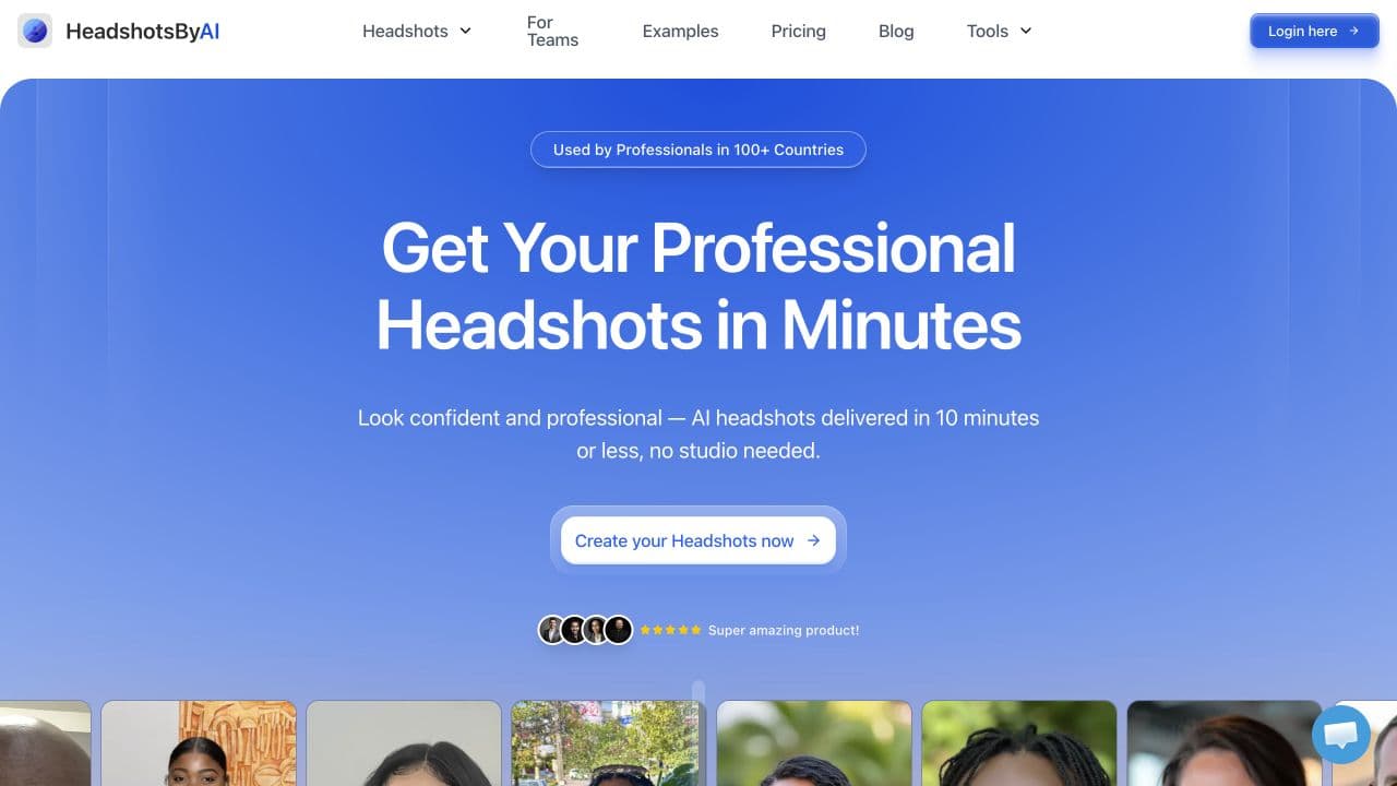 HeadshotsByAI website homepage